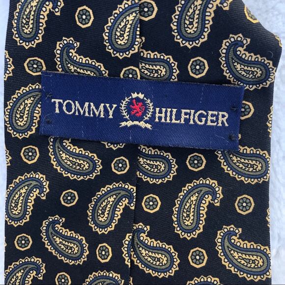 Paisley design 100% silk tie by Tommy Hilfiger - Picture 7 of 7
